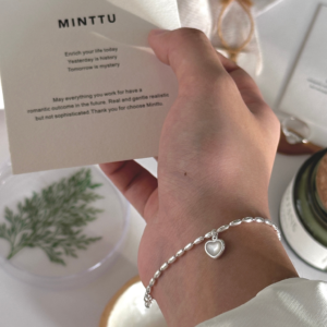 爱心白贝母米粒手链