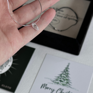 简约纯银锆石项链