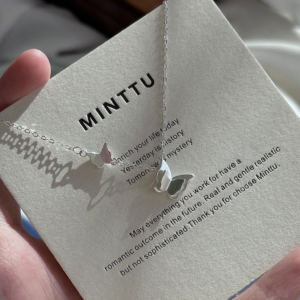 立体双蝴蝶项链