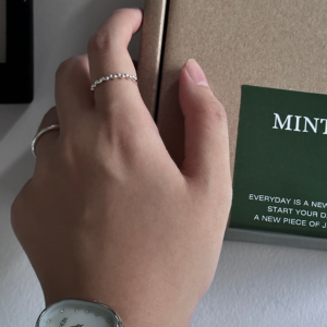 纯银珠珠细版戒指