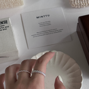 纯银珠珠厚版戒指