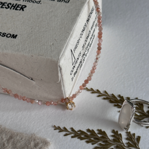 夕阳落下金太阳石水晶项链