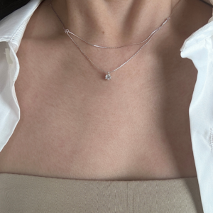 双层设计锆石项链