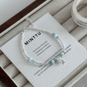 小鱼淡水珍珠蓝托帕石手串