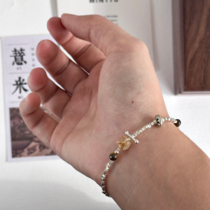 方形黄水晶姜糖手串