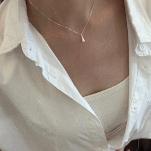 纯银水滴拉丝项链