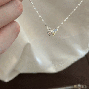 彩锆石蝴蝶项链