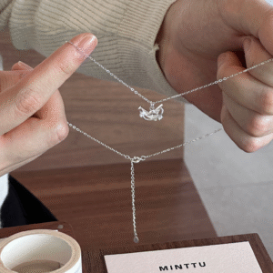 千纸鹤锆石项链