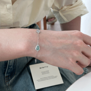 天然蓝水翡翠葫芦手链